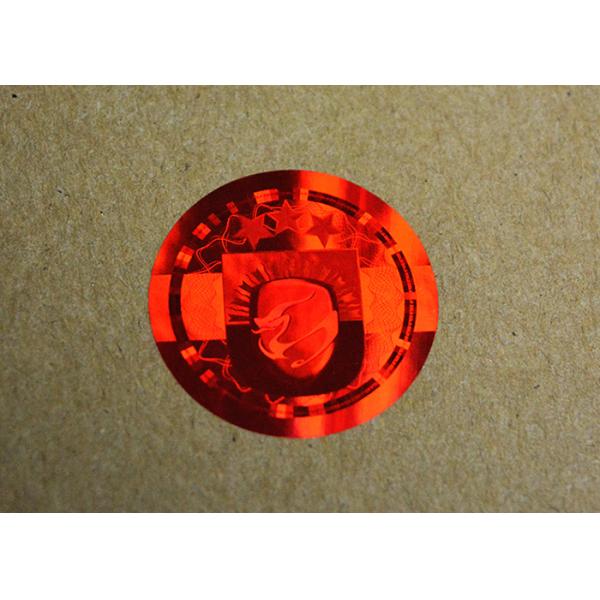 One time use tamper evident red holograhic security stickers