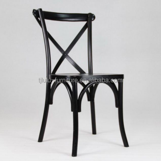 Antique Design Style D50*W42*H88CM Stackable Wooden X Cross back Chairs for Restaurant Dining and Morden Furniture