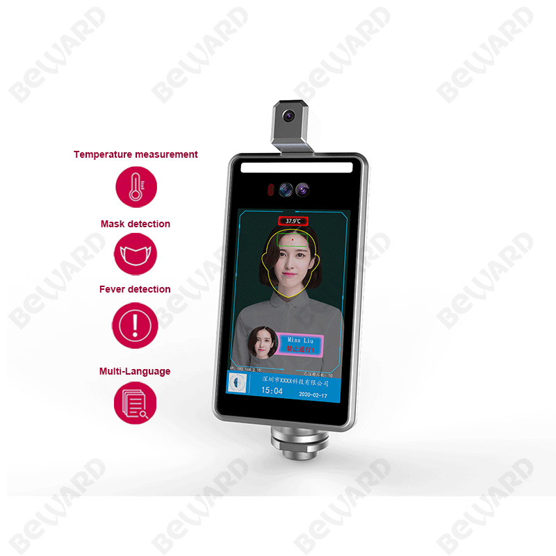 RTSP AI 400cd/m2 Face Recognition Temperature Terminal 14.4W