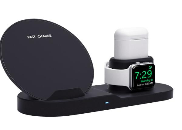 Quality QI Enabled 10mm 5W ABS 3 In 1 QI Wireless Charger for sale