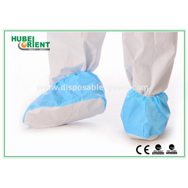 Disposable Foot Covers Waterproof PP+CPE Shoe Covers With Non Slip PVC Sole