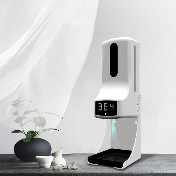 Quality New 2021 Large Volume 1000ml Touchless Automatic Liquid Spray Alcohol Gel Hand Sanitizer Dispenser Pro-thermometer for sale