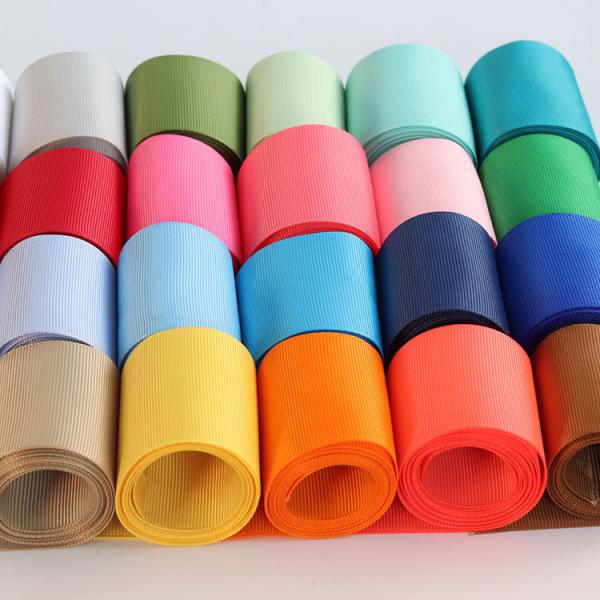 Quality RPET Recycled Polyester Grosgrain Ribbon By The Yard GRS Certificate for sale