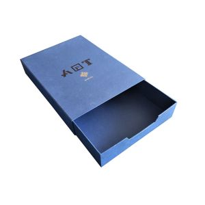 Light Blue Sliding Paper Box Accept Custom Recyclable Environment Friendly
