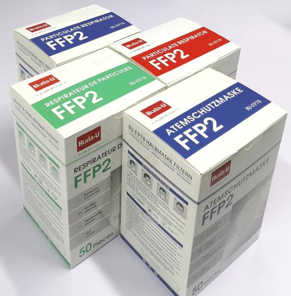 Quality FFP2 Face Mask In German , French, Spanish , Italian And English Lanugage FFP2 Respirator for sale