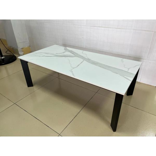 Rectangle Ceramic Coffee Table Easily Wiped Down With Iron Base CT-510