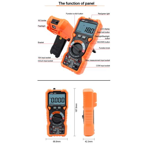 890H Auto Ranging Digital Multimeter 6000 Counts