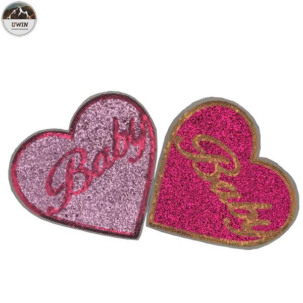 Quality Heart Custom Embroidered Logo Patches , Cute Handmade Embroidered Patches for sale