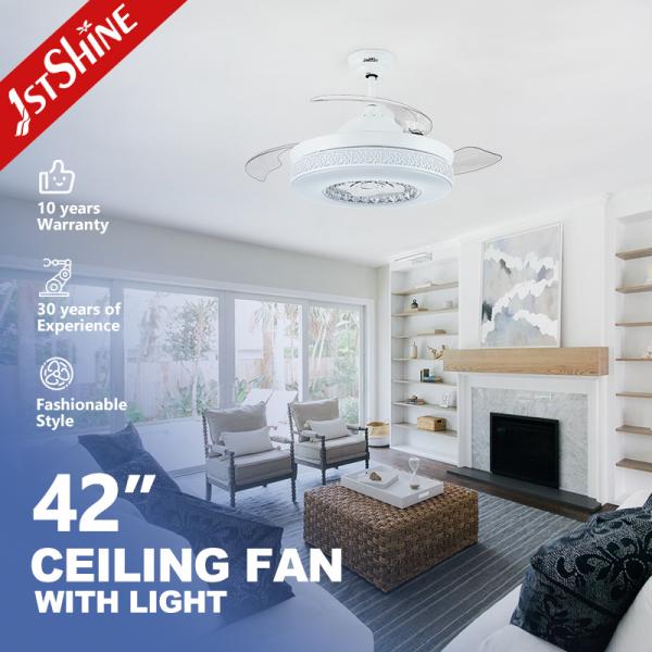 Embedded Industrial 6 Speeds Remote Control Retractable Ceiling Fan With LED