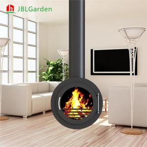 China Wood Burning Stove Heating Suspended Rotating Fireplace Corten Steel on sale