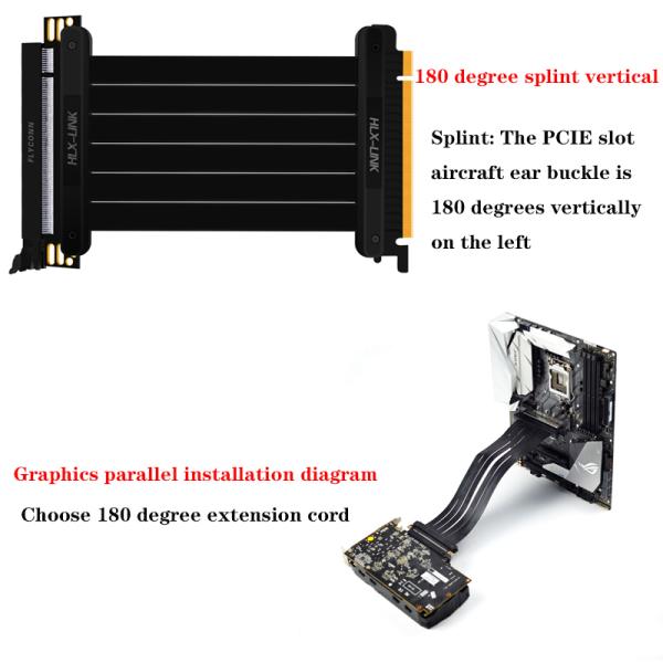 3.0PCIE Extension cable Computer Graphics card Extension cord 25cm 30cm 35cm 40cm 50cm 180 degree