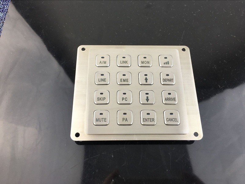 4x4 Layout Numeric Metal Keypad With 16 flat key buttons