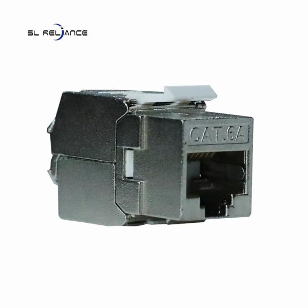 Quality Zinc Alloy Cat6a Shielded Keystone Jack RJ45 8P8C Modular Jack for sale