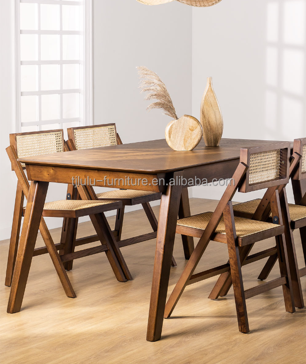 Modern Wood Chair Natural Rattan Solid Wood Folding Chair For Events With And Mail Packing Y