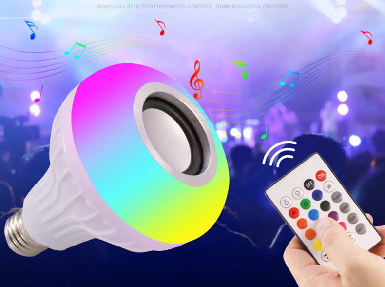 RGBW E27 Adapter Bluetooth Speaker Bulb Remote Control SMD5730
