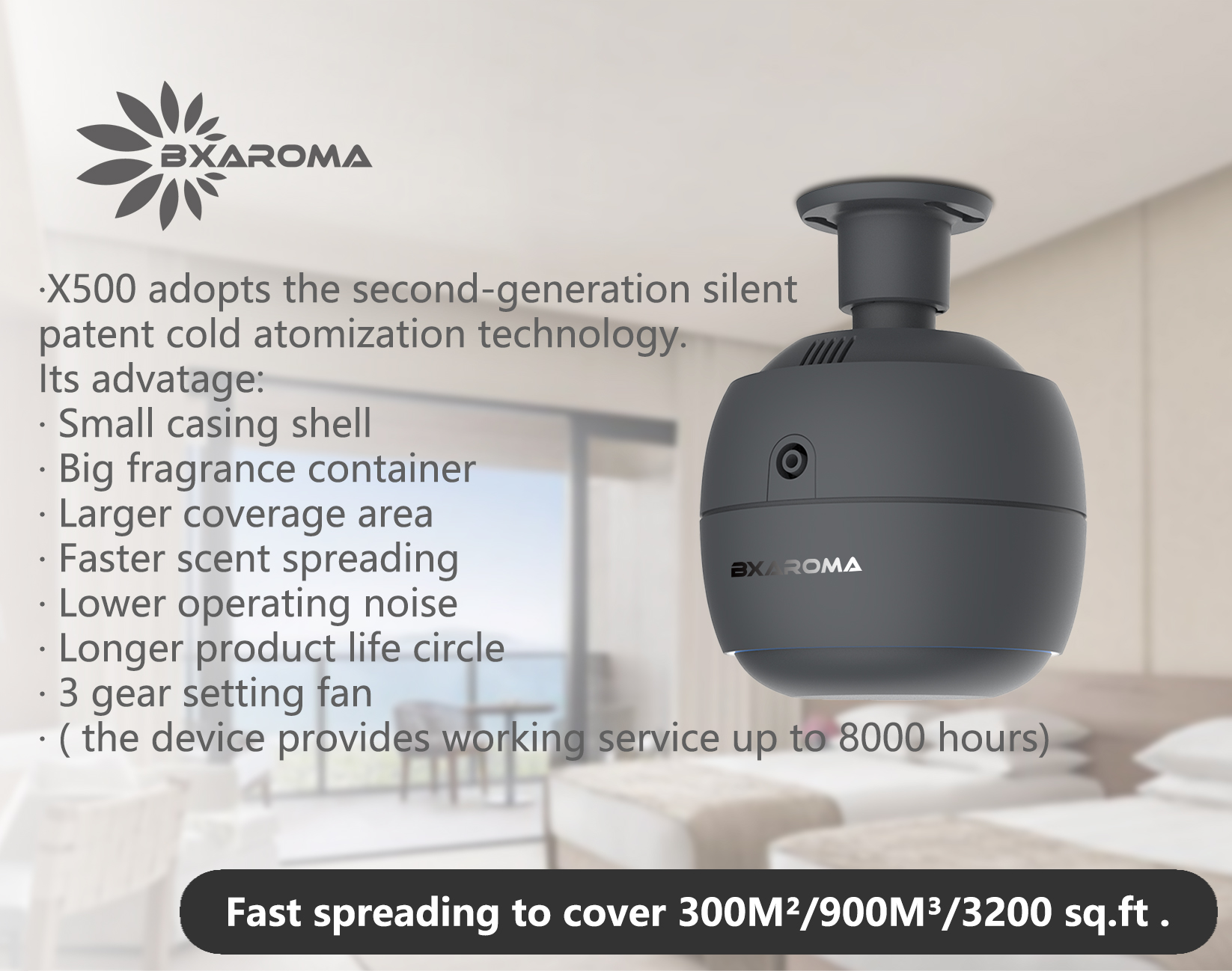 Commercial Aroma Scent Diffuser Sterilization Humidifier Oil Diffuser FCC