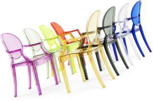 Decorative Polycarbonate Chair With Armrest Clear Louis Ghost Chair