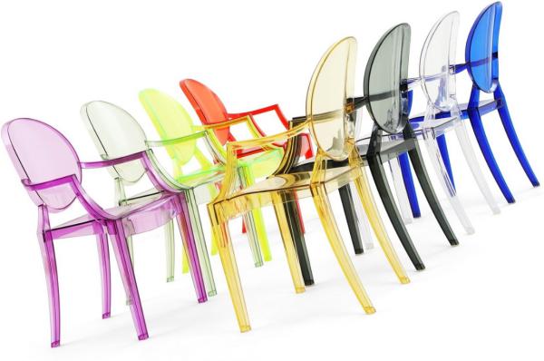 Quality Decorative Polycarbonate Chair With Armrest Clear Louis Ghost Chair for sale