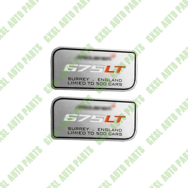 Quality 1 Pair For Mclaren 675LT Trim Metal Nameplate Logo Badge,Aluminum Name Tag Sign for sale