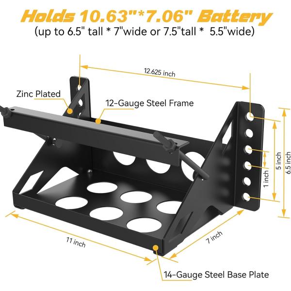 Steel Bolt Battery Mounting Box Tray Bracket for Secure Marine Battery Storage Needs