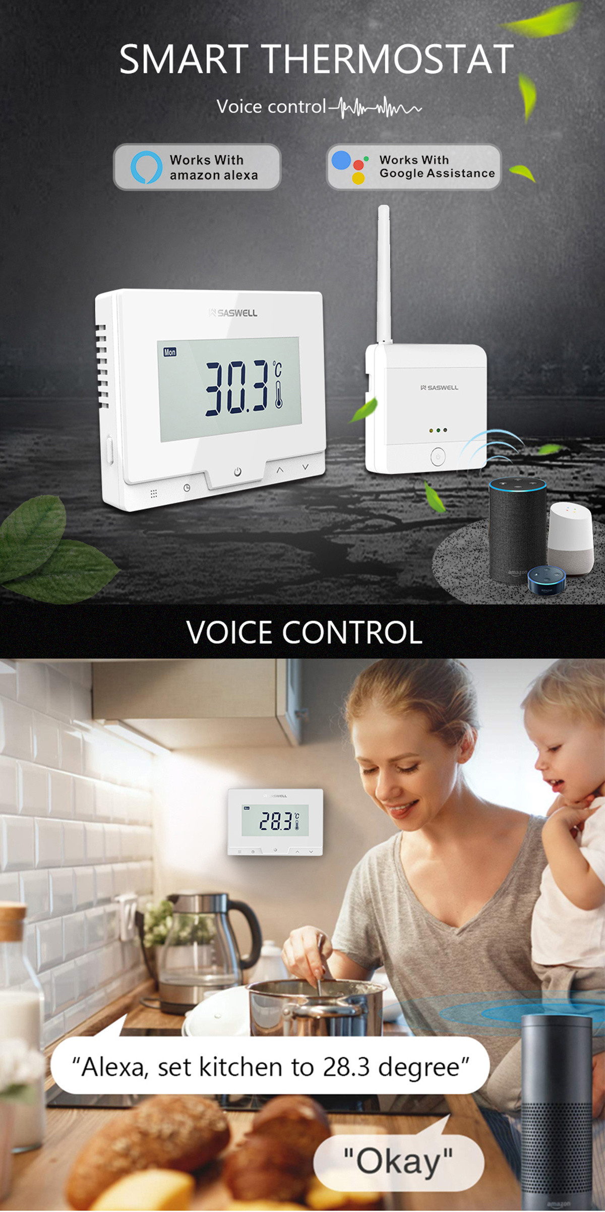 868MHz Tuya WiFi Smart Thermostat MQTT Gas Boiler Wireless Thermostat
