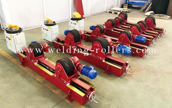 Quality Lead Screw 10 Tons Tank Turning Rolls , Pipe Welding Rotator Stand With PU Wheel for sale