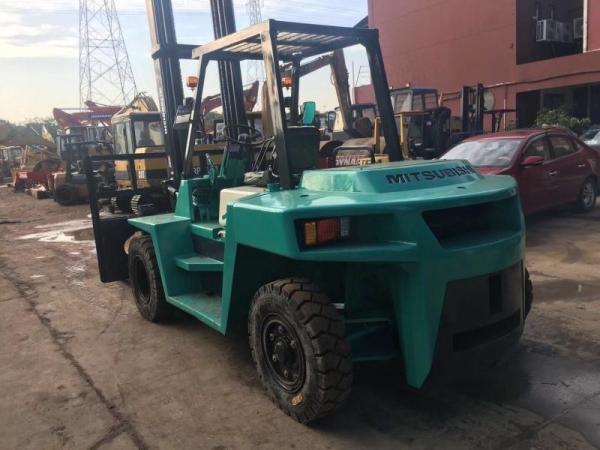 Quality Mitsubishi FD70 Used Forklift Equipment , Used Counterbalance Forklift 7 Ton for sale