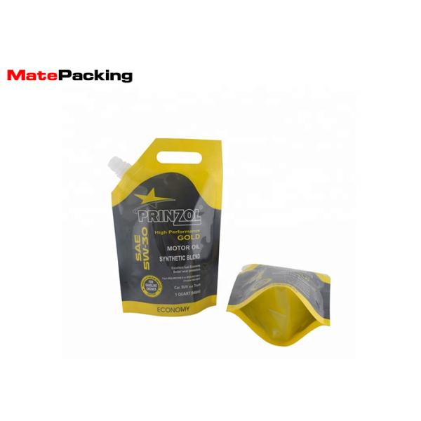 Multi Size Oil Spout Pouch Custom Plastic Liquid Packaging Stand Up Engine Motor