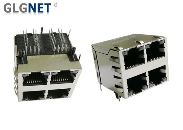 Quality 2x2 Magnetic Ethernet Connector Rj45 Poe Magjack Through Hole Mount Type for sale