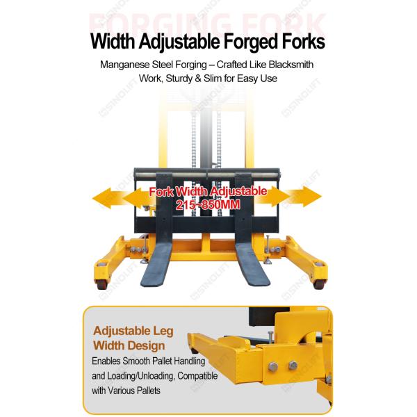 SFH22AG Manual Hydraulic Stacker with Adjustable Straddle Legs