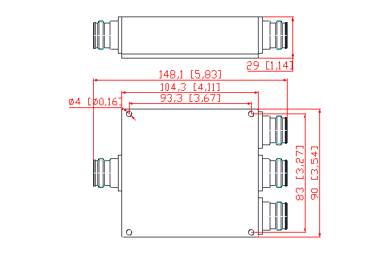 550-2700MHz Wilkinson Power Divider