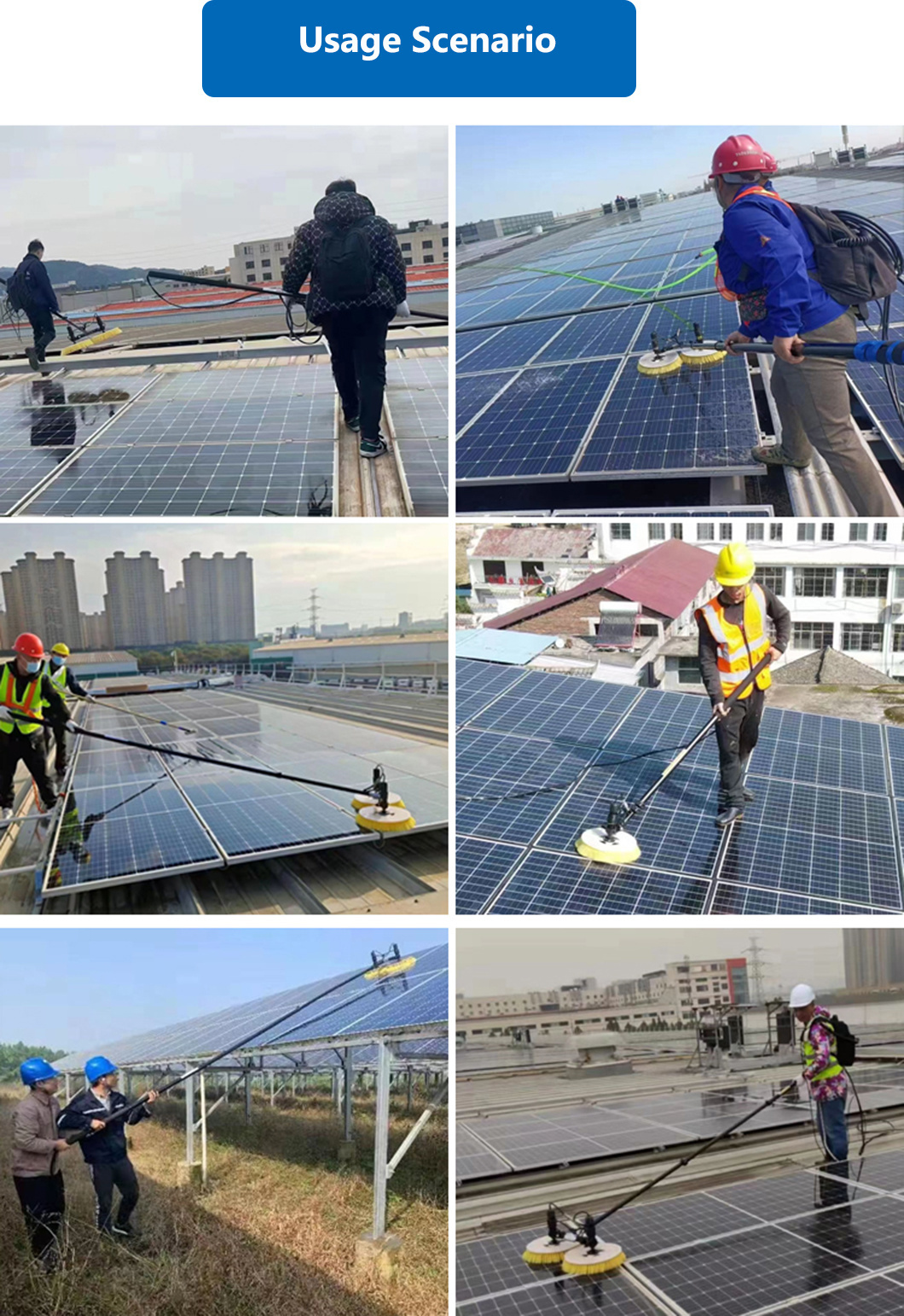 Solar Panel Cleaning Machine Electric Solar Panel Cleaning Rotating Brush Specially Designed for Cleaning Solar Panels