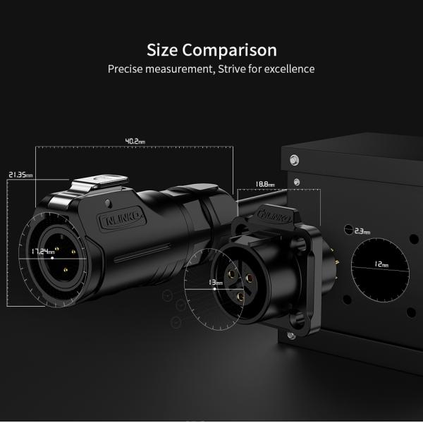 CNLINKO M12 Screw Industrial Connector Waterproof IP68 2 Pin Male and Female Electrical Power Connector