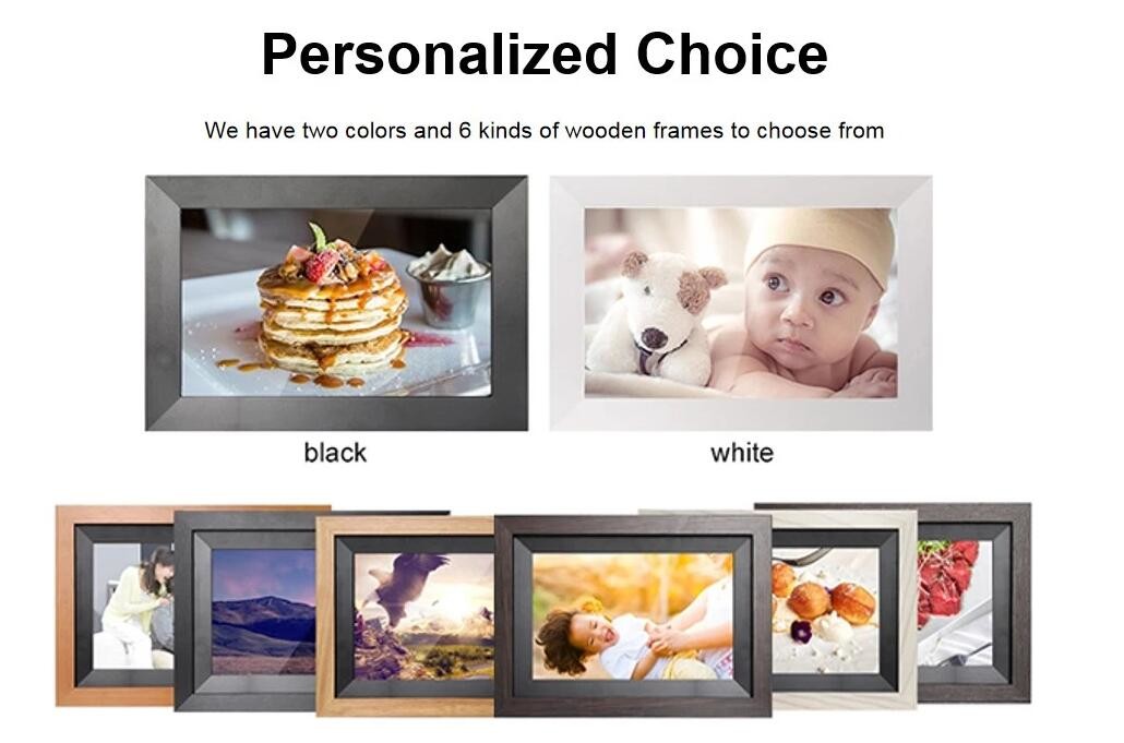 10.1 inch Digital Picture Frame, Share Video Clips and Photos Instantly via E-Mail or App