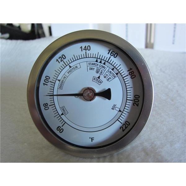 3" Dial Weldless Brewing Thermometer , Stainless Steel Brew Thermometer With Washer / O - Ring