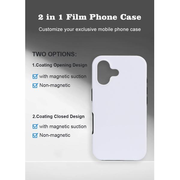 Sublimation 3D 2in1 Film Mobile Phone Case Blank Phone Cover For IPhone 16 Pro Max