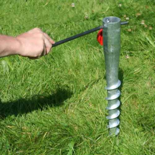 Round Flat Head HDG Q195 60mm Fence Post Ground Anchor