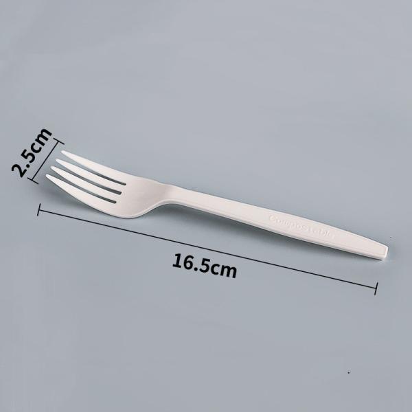 Quality 16.5CM Pla Compostable Bulk Plastic Forks Disposable Cutlery for sale