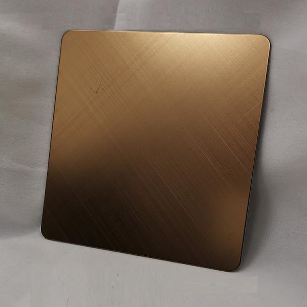 Cross Brushed 304 SS Sheet Brown Color Plating Kitchen
