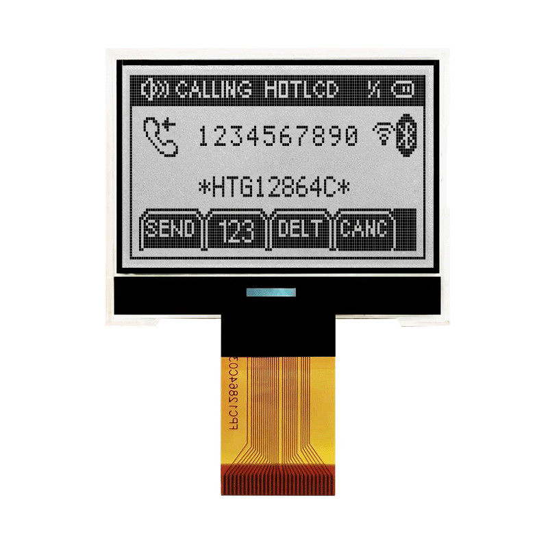 128X64 Graphic COG LCD Display FSTN Display With White Side Backlight HTG12864C