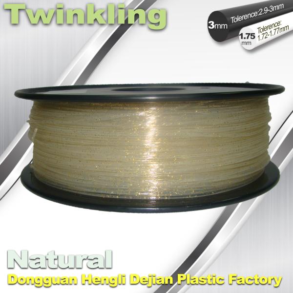 Quality ±0.03 Tolerance Roundness 3d Printing Filament 1.75 3.0mm Transparent Color for sale