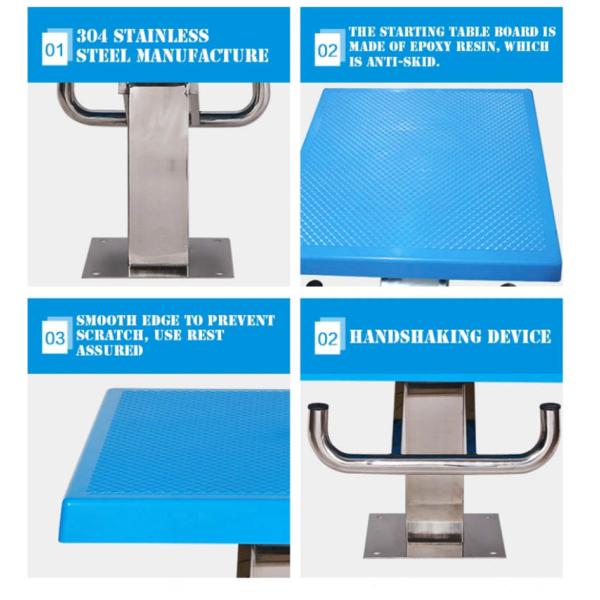 No Corrosion Swimming Diving Blocks , Skid Proof Surface Swimmer On Starting Block
