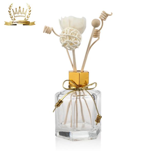 Screw Cap 125ml Diffuser Glass Bottle Empty Clear Hexagon Shape