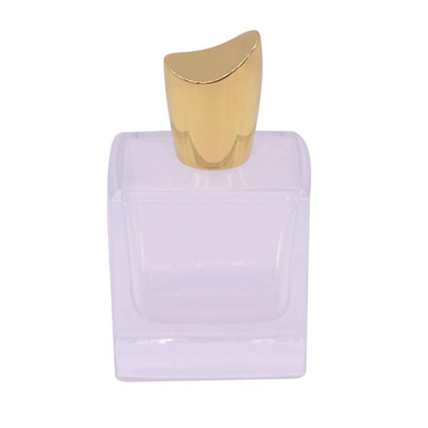 Custom Zamak Perfume Caps Simple Shinny Gold Color With Engrave Logo