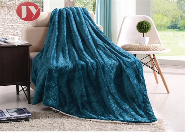 Quality Luxury Embossed Flannel Plush Sherpa Blanket Double Layers Throw For Sofa Modern European style for sale