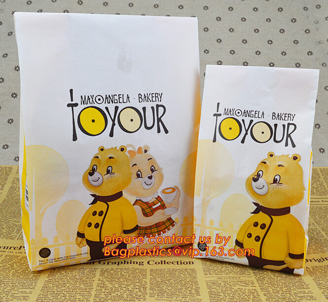 Custom Printing Recycled Brown Kraft Paper Bags,Custom Printed Factory Glassine Paper Bread Small Brown Bag, bagease