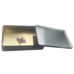 PMS Offset Printing Rectangle Vintage Tin Can With Embossed Lid