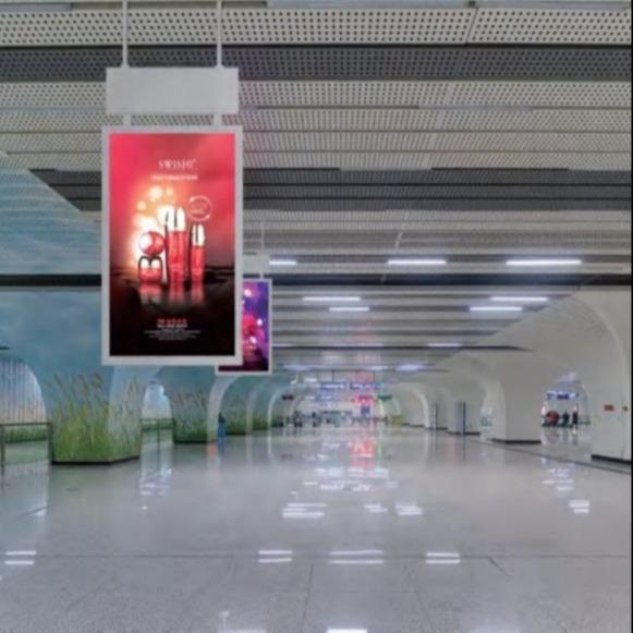 Quality Double Sided Hanging Indoor 500cd/M2 Ceiling LCD Poster Screen For Advertising for sale