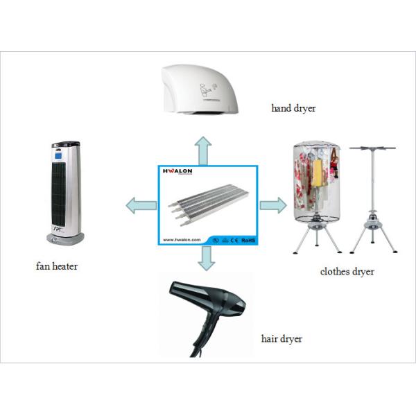 Clothes Dryer Stainless Steel Color PTC Heating Element With Terminals Customized