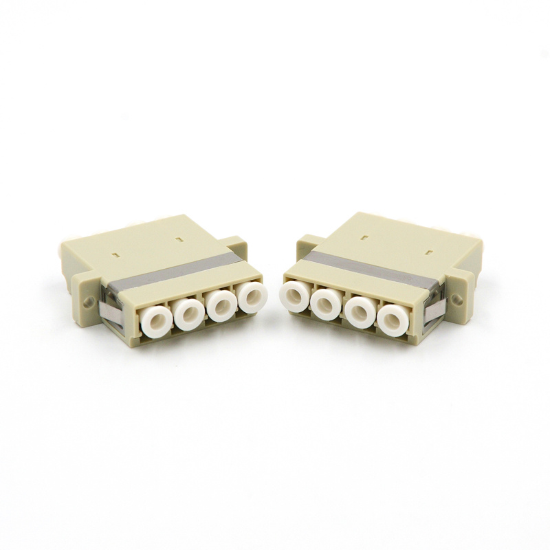 Professional Manufacturer LC Upc to LC Upc Quad Om1 Om2 Fiber Optic Adapter with Flange for FTTH Communication